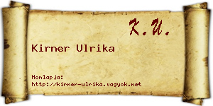 Kirner Ulrika névjegykártya
